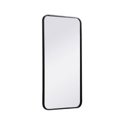 Evermore 18x36 Soft Corner Metal Rectangular Mirror in Black