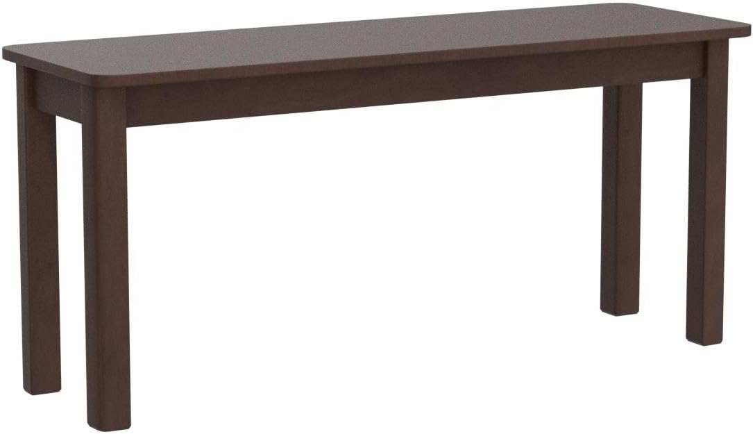 Cabin 37.4" Wooden Dining Bench/Small Modern Farmhouse Malaysian Oak Wood Bench (Walnut)