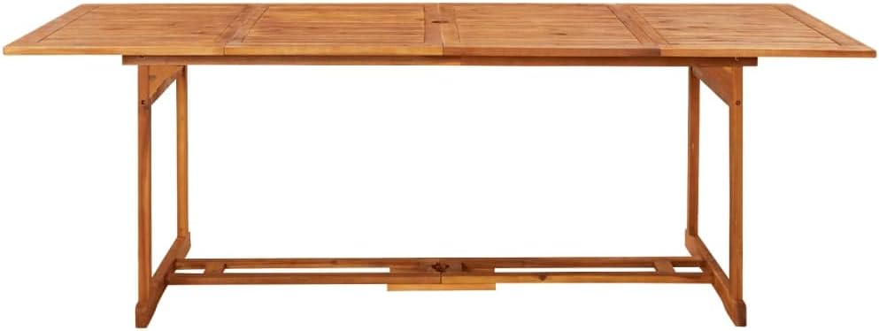 Solid Acacia Wood Patio Dining Table - 86.6" Outdoor Garden Furniture