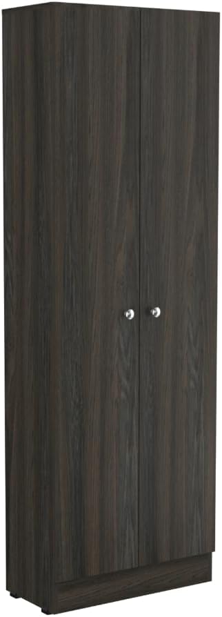 Pantry Cabinet, Five Shelves, Double Door Cabinet -White