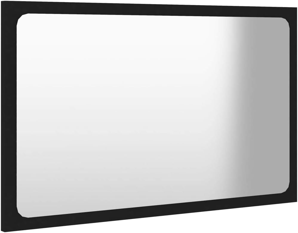 Engineered Wood Bathroom Mirror - Durable, Modern, and Stylish Black