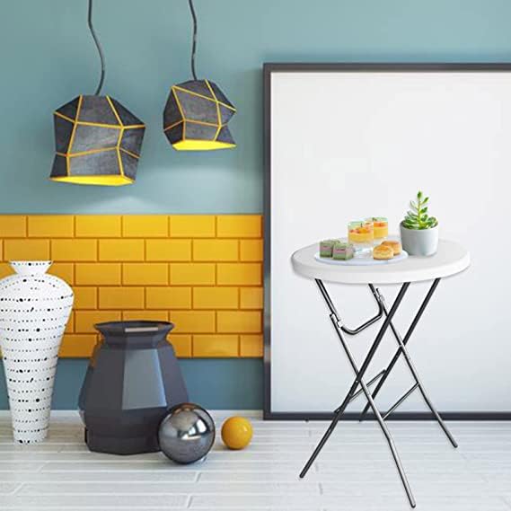 32in Cocktail Table high top Folding Table, Portable bar Height Folding Table, Round