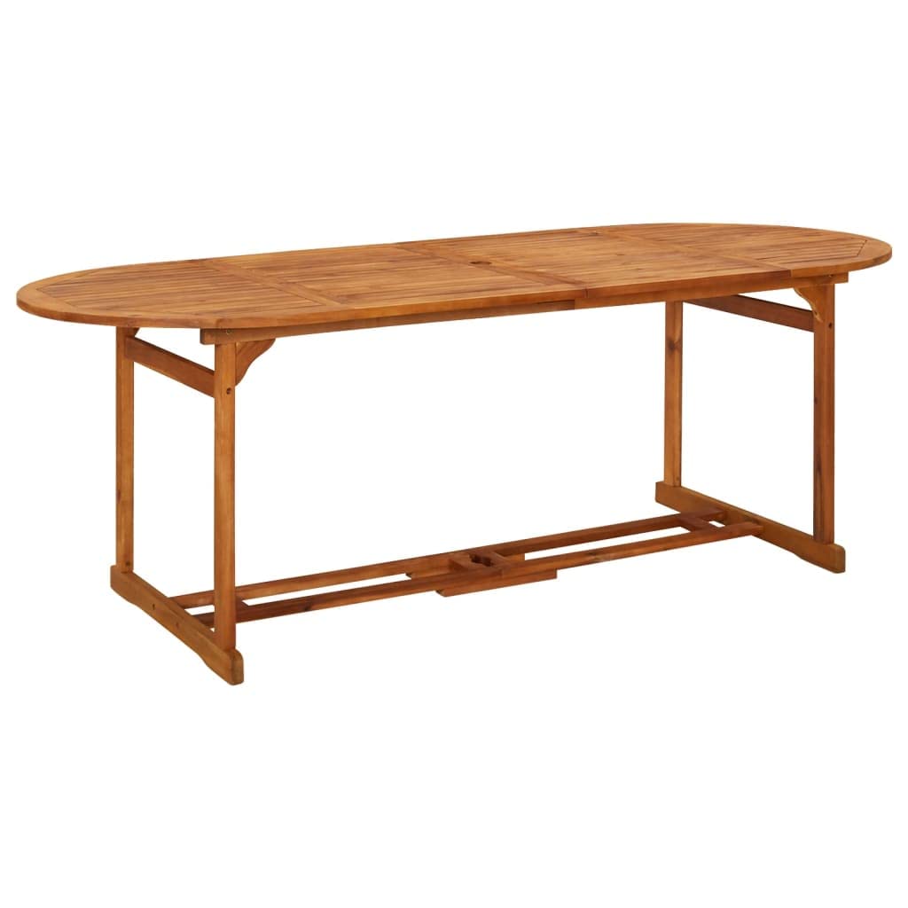 Solid Acacia Wood Patio Dining Table - 86.6" Outdoor Garden Furniture