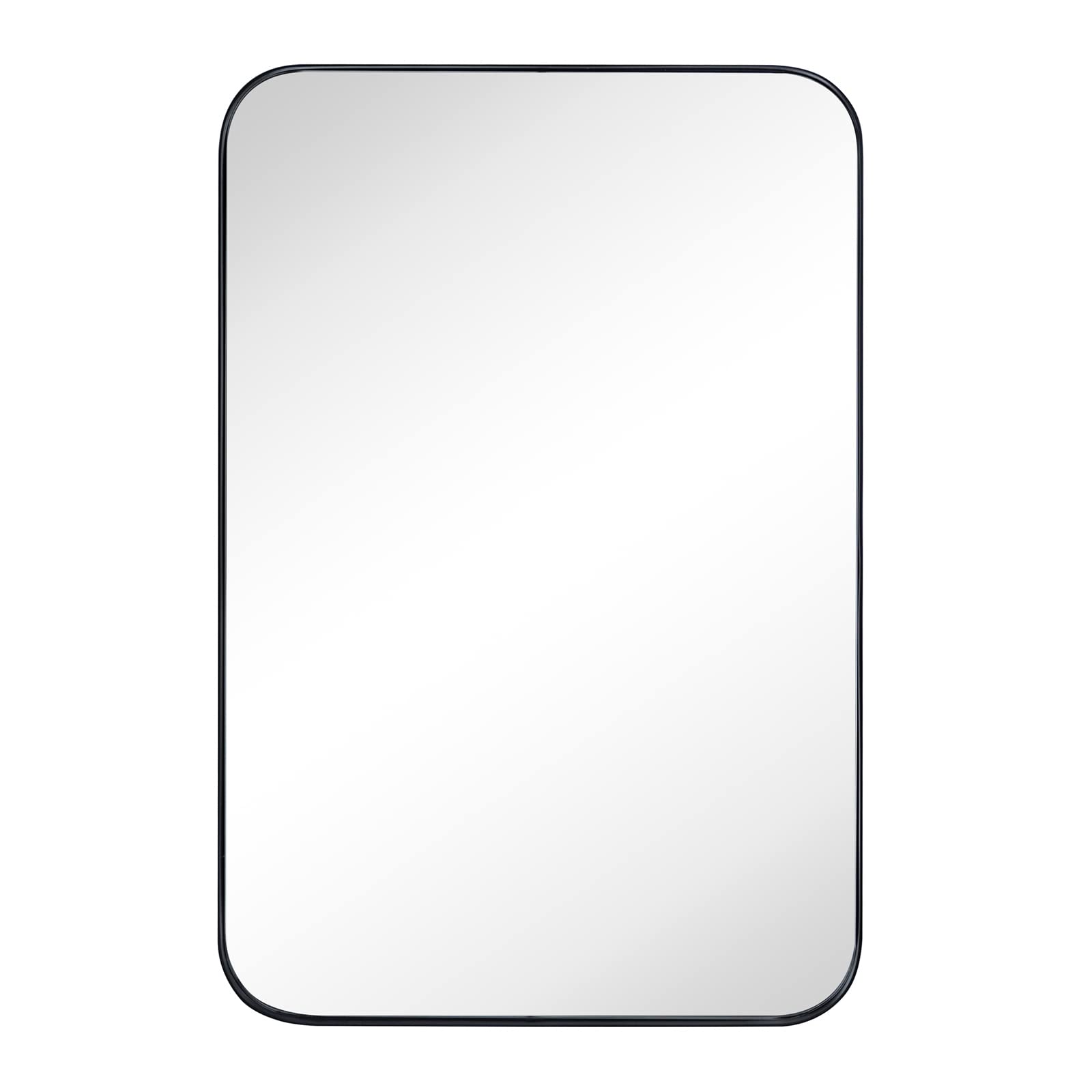 Matt Black Recessed Bathroom Mirror Wall Cabinet with Mirror Stainless Steel Frame