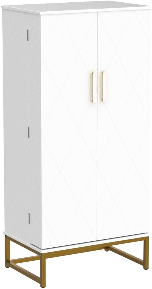 51” Pantry Cabinets, White Freestanding Kitchen Pantry Storage Cabinet with Adjustable