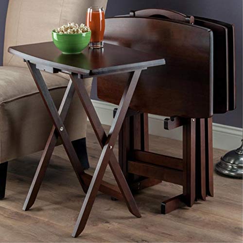 Wood Darlene Tray Table Set – 2 Piece Folding Tables