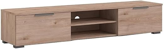 67" Modern TV Stand with Storage in Black Matte