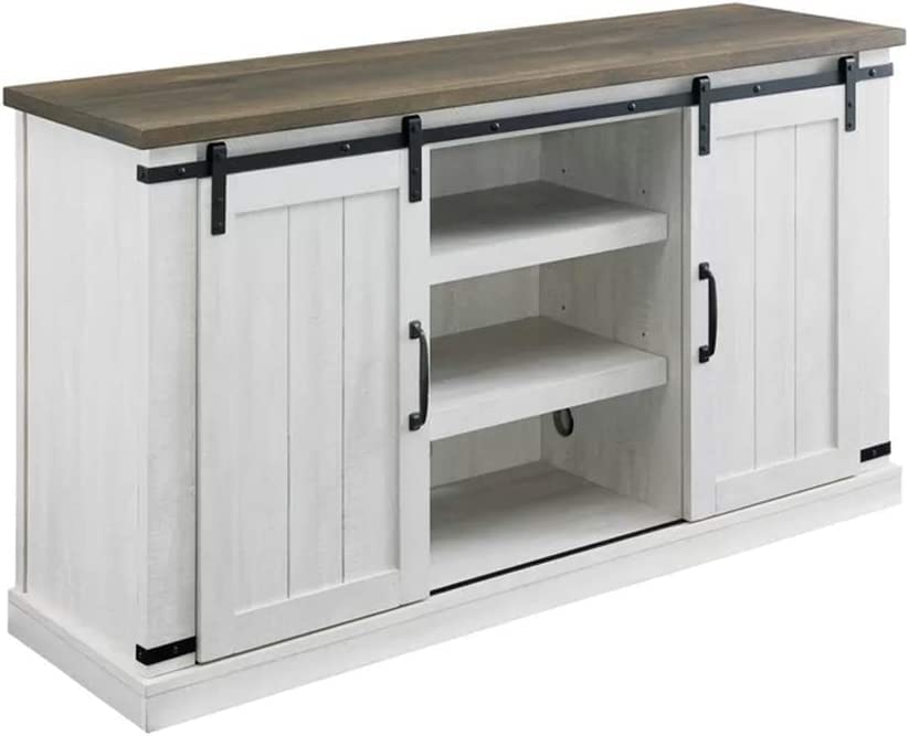 Modern Farmhouse Wood TV Stand for TVs up to 60 Inch, Home Living Room Storage