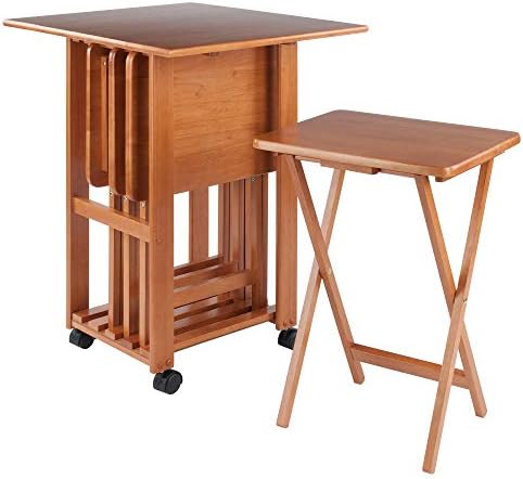 Wood Dylan 5-Piece Oversize Snack Table Set (Solid Wood Brienda)