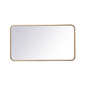 Evermore 20x36 Soft Corner Metal Rectangular Mirror in Brass
