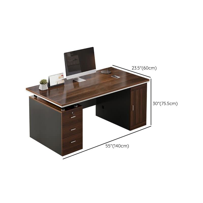 Computer Writing Desk, Rectangular Gaming Desk with with Drawers Modern Sturdy