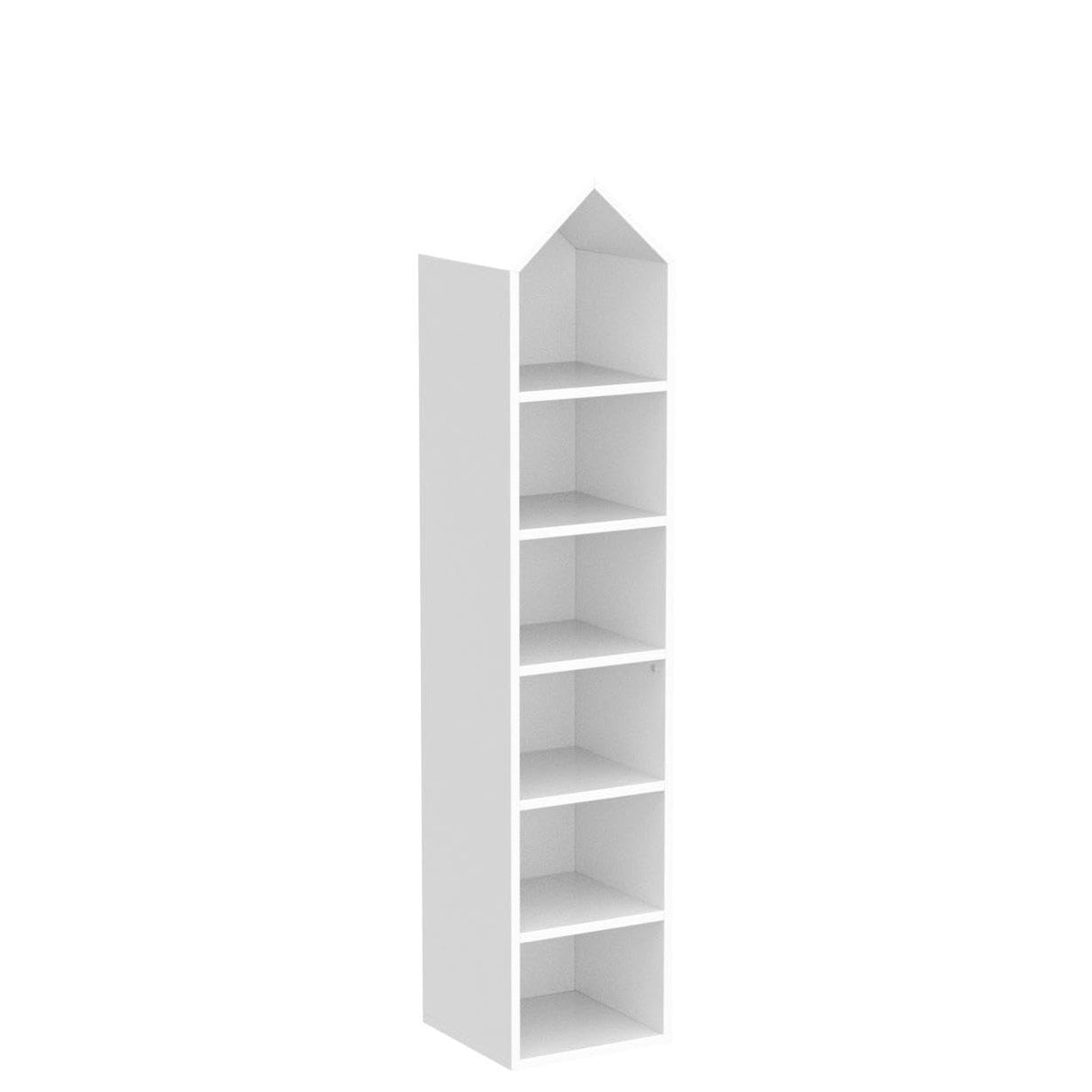 73" Tall Narrow Bookshelf, Modern Open 5 Tier Bookcase, Wooden Shelf Stand for Small