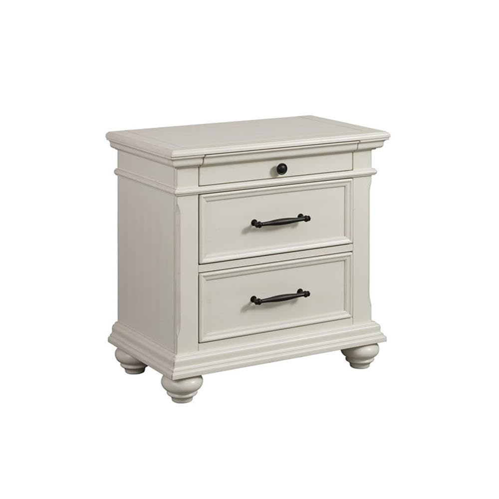 Furnishings Brooks 3-Drawer Nightstand with USB Ports