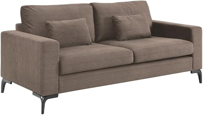 Austin Upholstered Sofa, Contemporary Square Arms Living Room Couch for Small Space