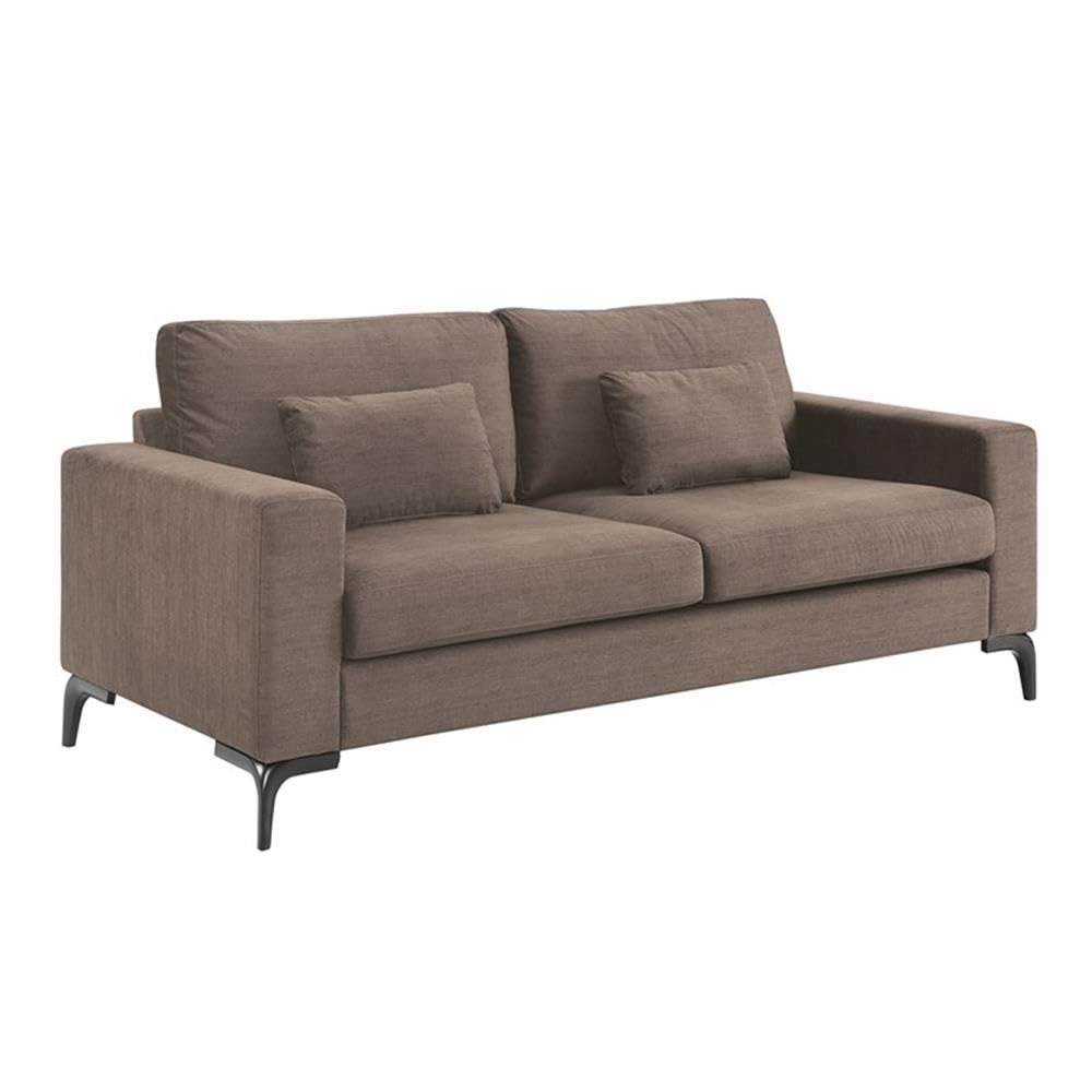 Austin Upholstered Sofa, Contemporary Square Arms Living Room Couch for Small Space