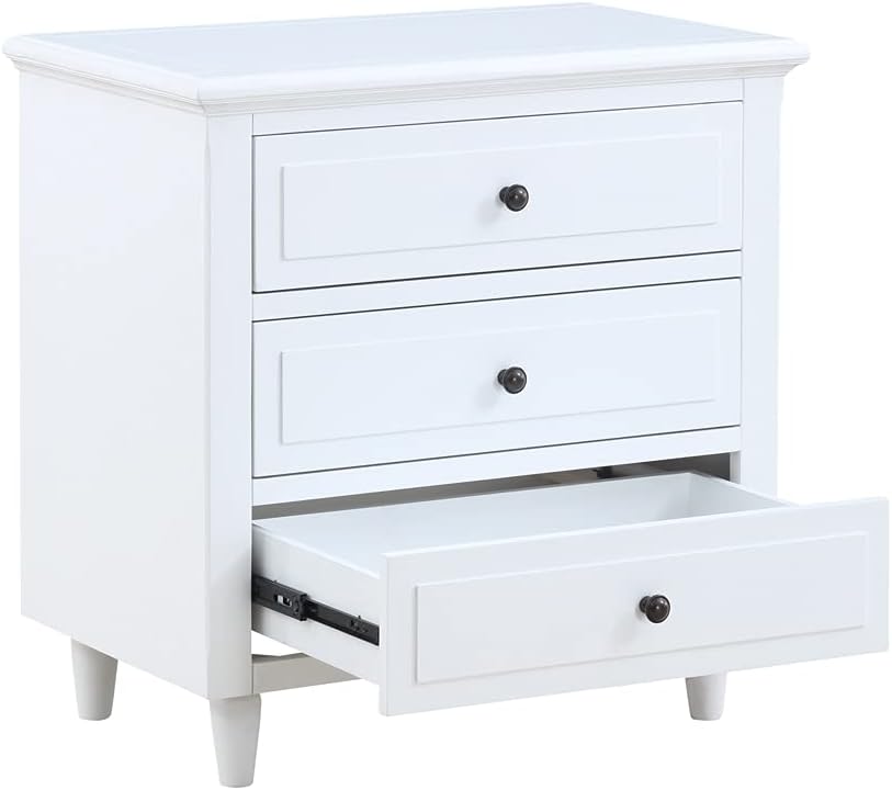 3-Drawer Nightstand,Modern Bedside Table for Bedroom