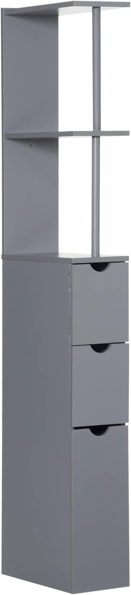 54" Tall Bathroom Storage Cabinet, Freestanding Linen Tower