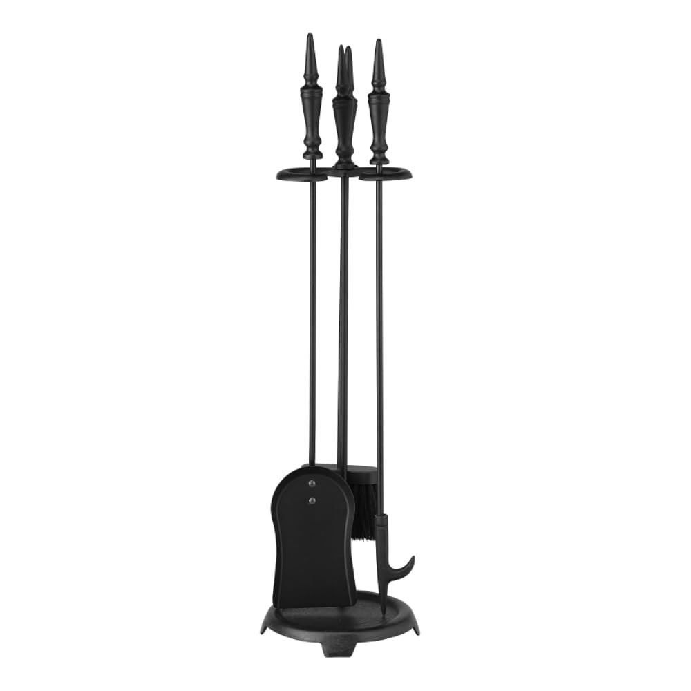 Fireplace Tool Set Wrought Iron Black 29” - Long Tool Set Includes Shovel, Brush, Poker