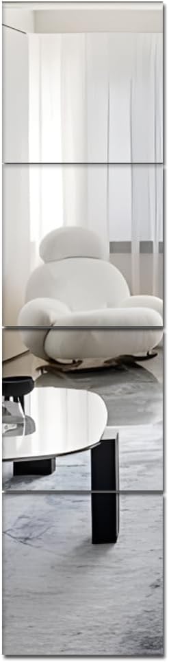 4 Pack Full Length Acrylic Mirrors Stickers for Walls Self Adhesive Safe