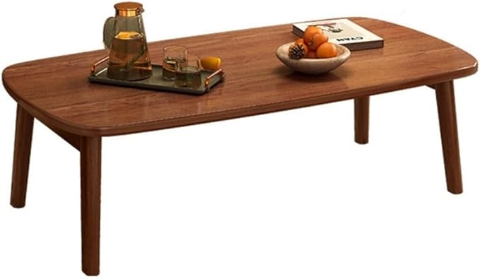 Floor Table with Folding Legs, Square Coffee Table, Modern Dining Table