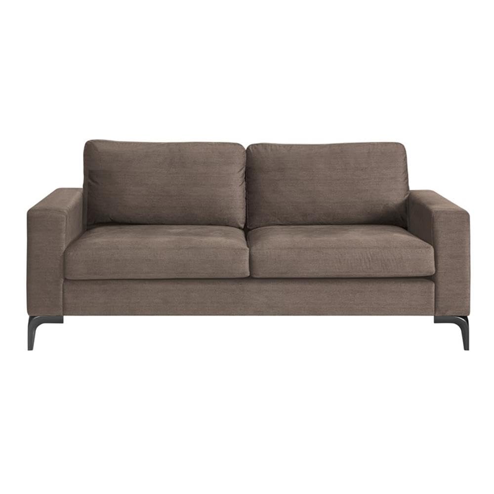 Austin Upholstered Sofa, Contemporary Square Arms Living Room Couch for Small Space