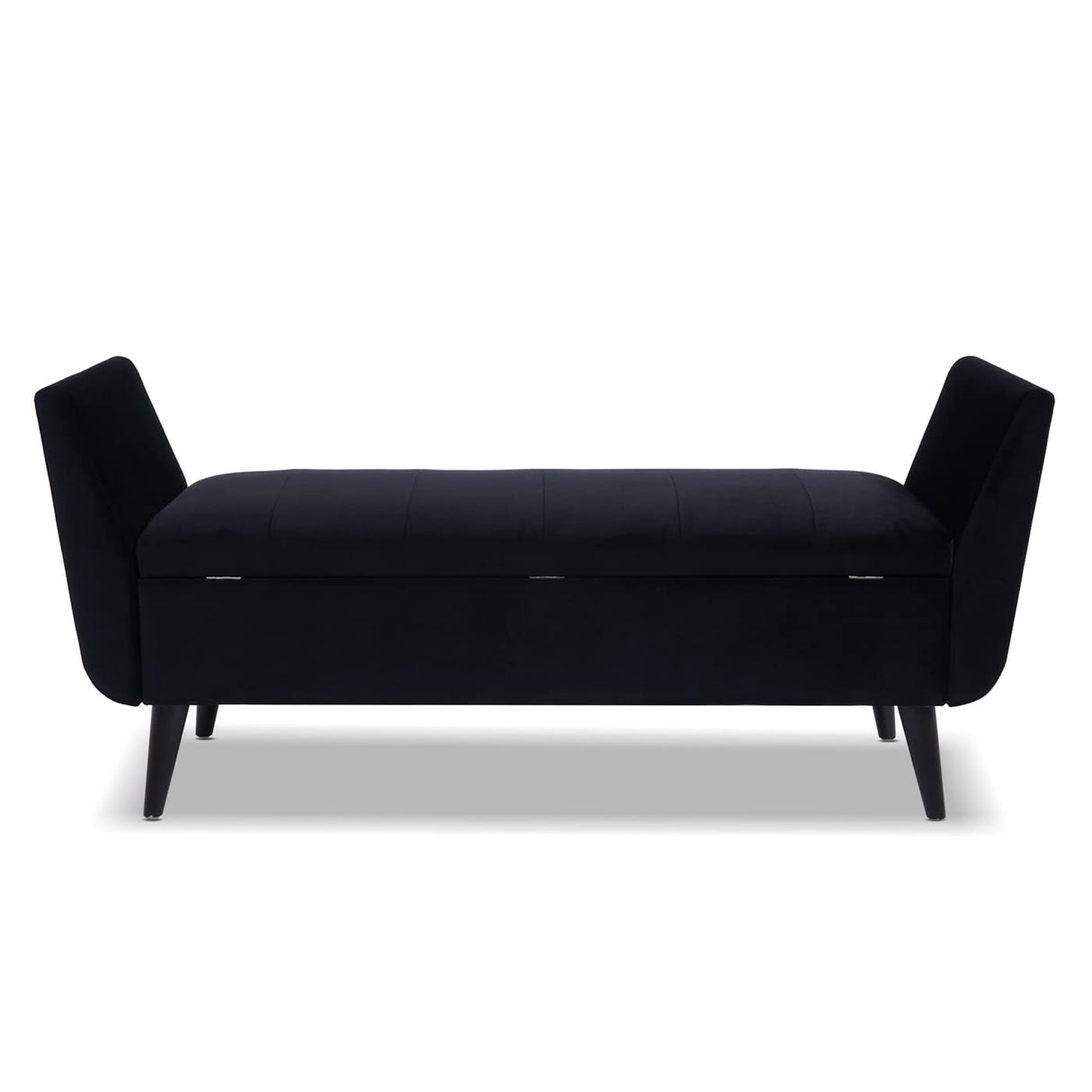 Duff 60" Mid-Century Modern Upholstered Entryway Storage Bench