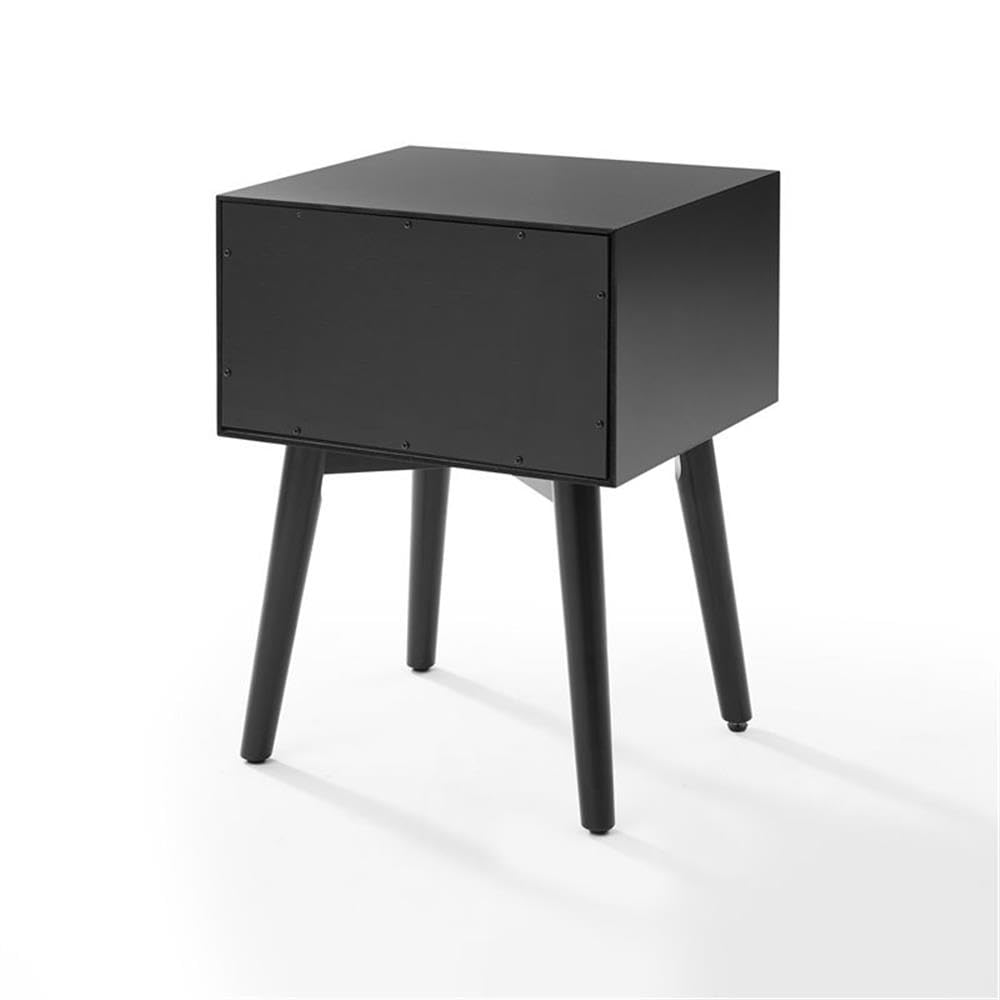 Contemporary MDF Wood Night Stand in Matte Black