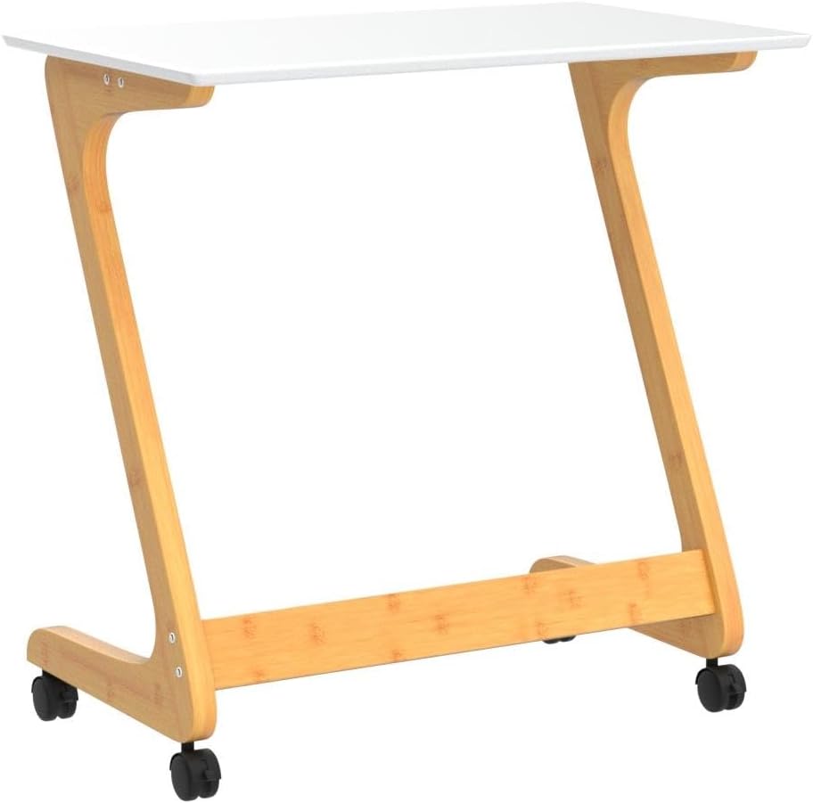 TV Tray Table with Wheels Sofa Side Table with Casters Couch Laptop Desk End Table Snack Tray