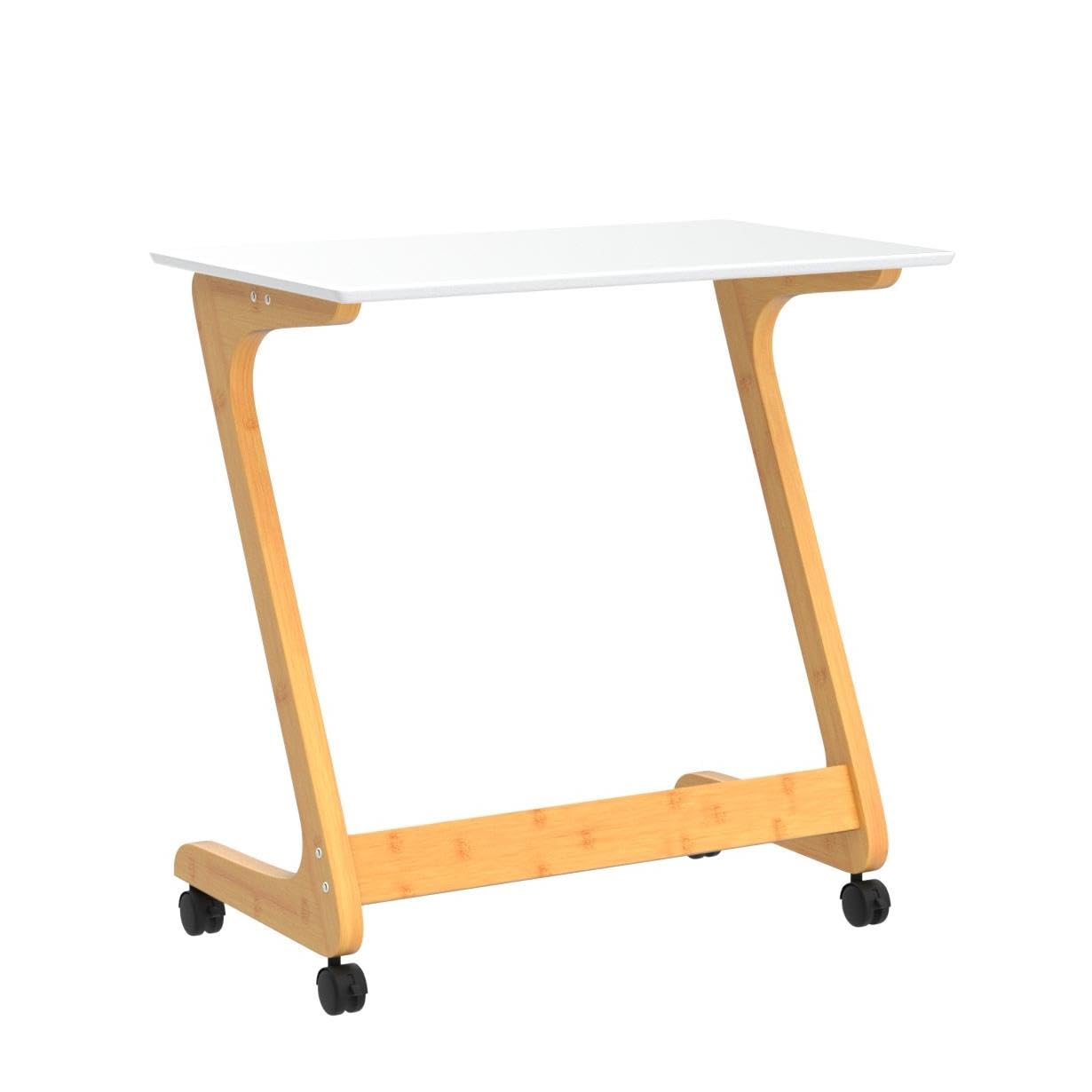 TV Tray Table with Wheels Sofa Side Table with Casters Couch Laptop Desk End Table Snack Tray