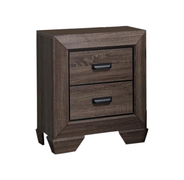 6-Piece Black/Brown Modern Queen Size Bedroom Furniture Set, Bed