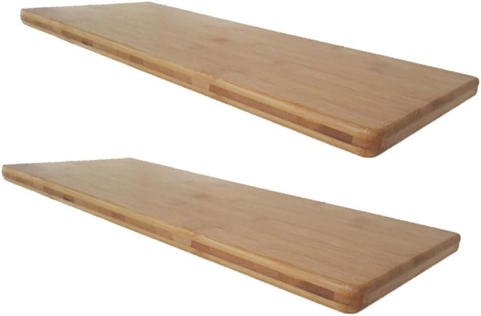 Bamboo Wall Shelves 2 Pcs Set 20CM and 30CM Wall Decor Book Storage Rack Easy
