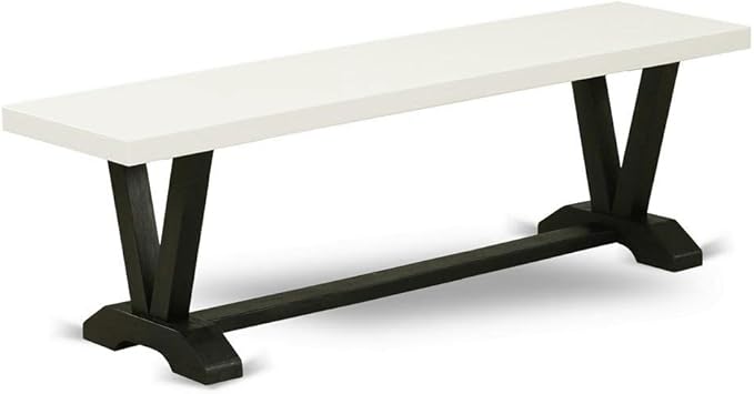 V-Style Dining Bench with Wooden Seat