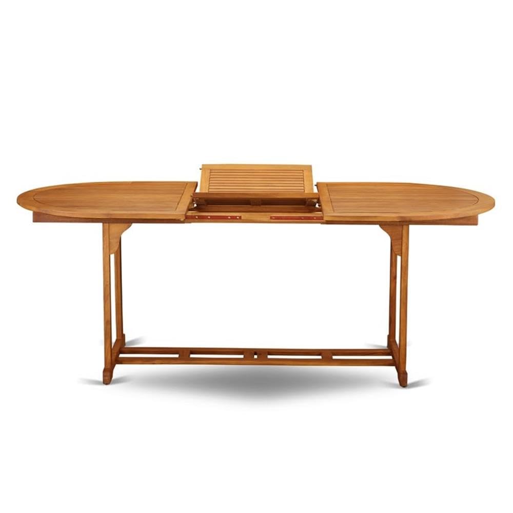 Oval Acacia Wood Patio Dining Table - 36x78 Inch Natural Oil Finish