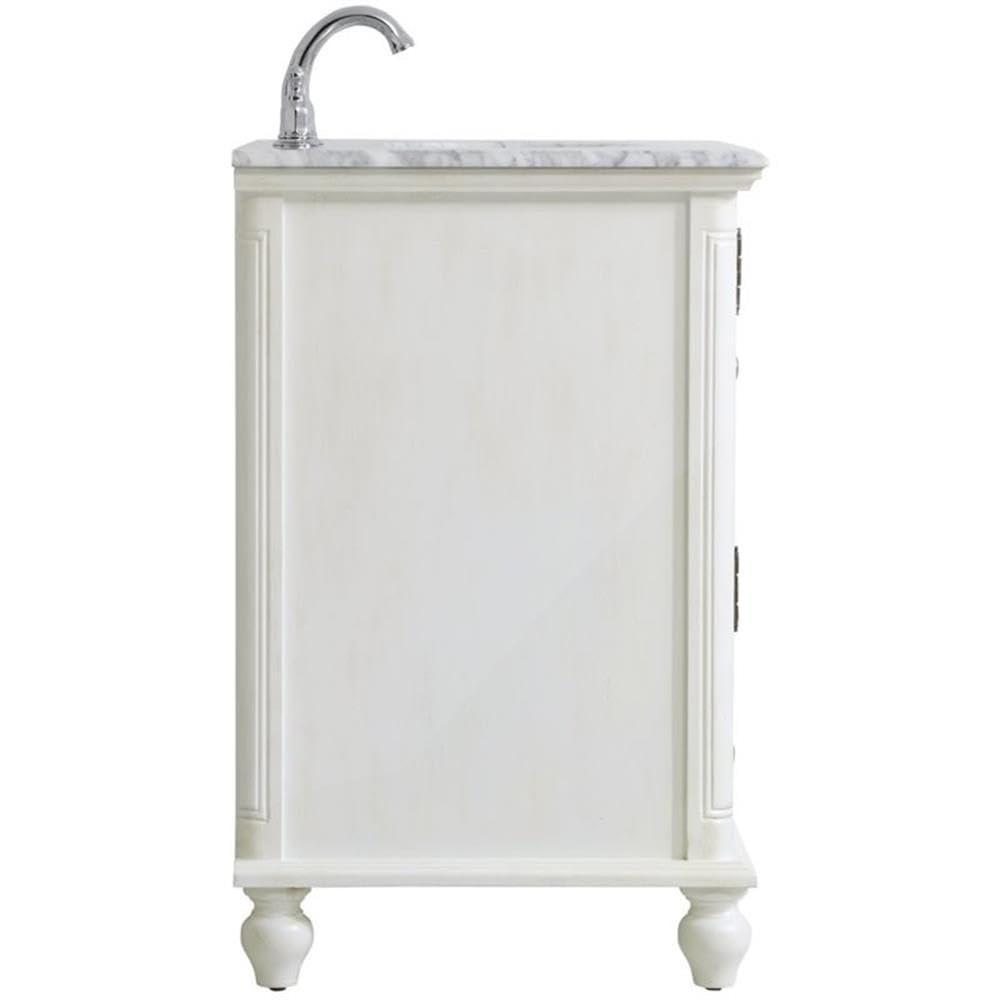 Rhodes 30" Single Marble Top Bathroom Vanity in Antique White