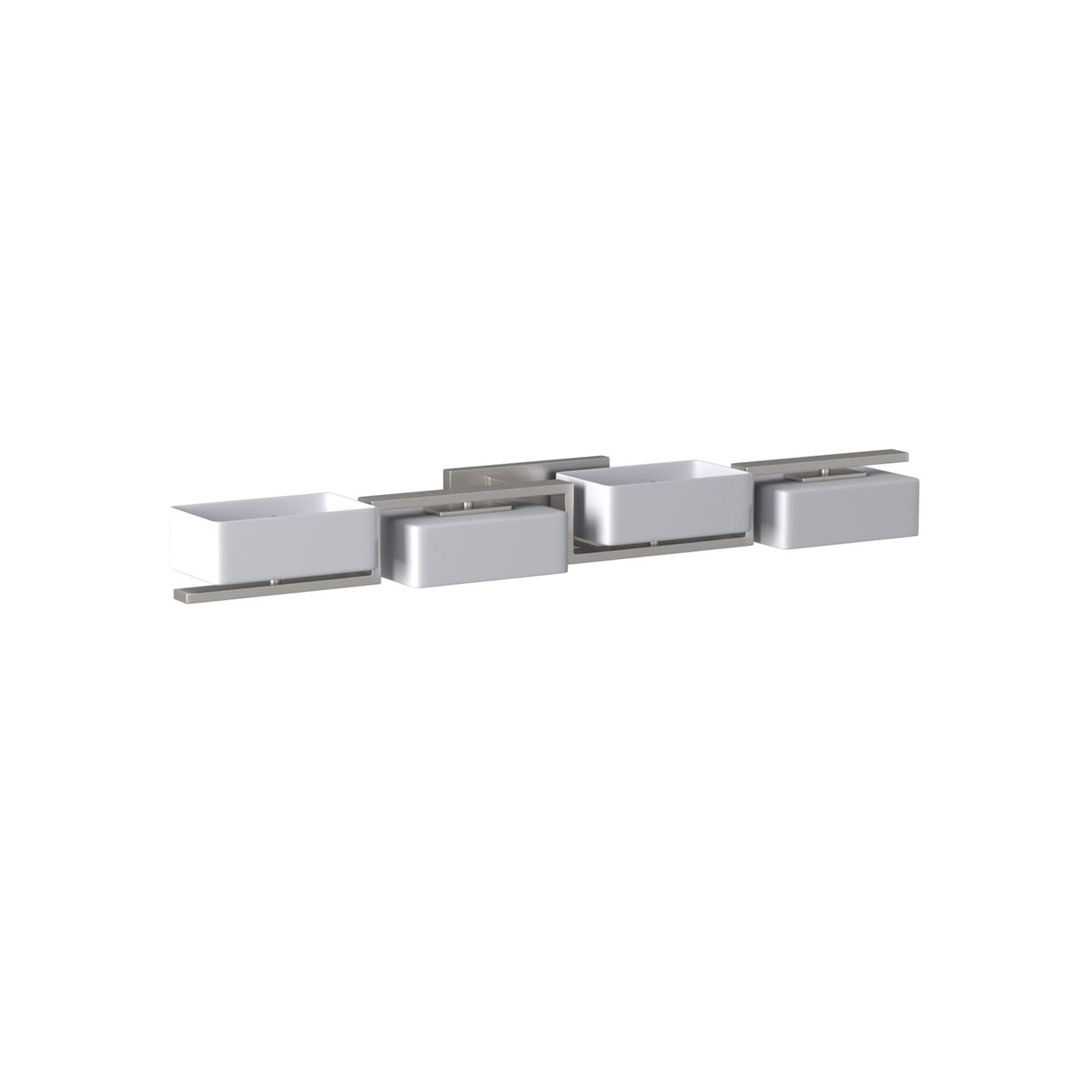 6714-SP 33.75in Meridian 4-Light Bathroom Vanity Light Fixture, Satin Platinum