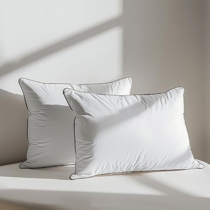 Luxury Hungarian Goose Down Pillows - 750 Fill Power, 460 Thread Count Cotton Blend