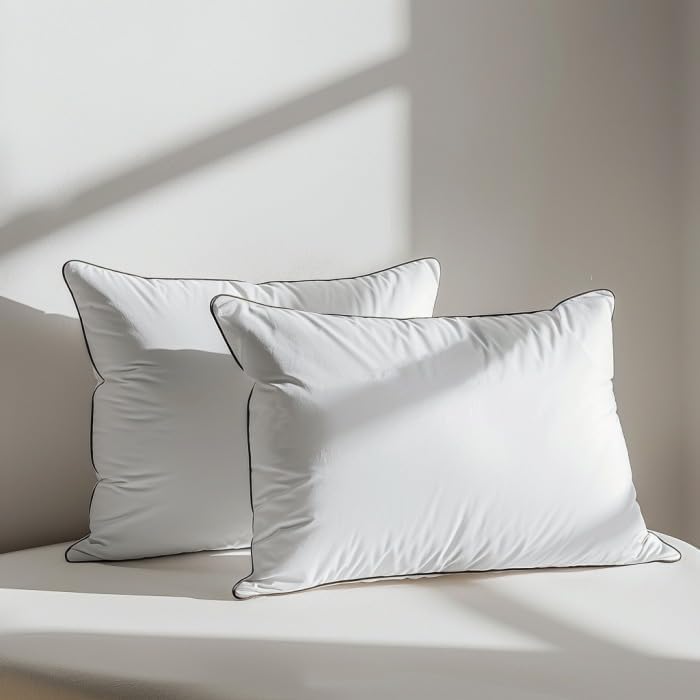 Luxury Hungarian Goose Down Pillows - 750 Fill Power, 460 Thread Count Cotton Blend