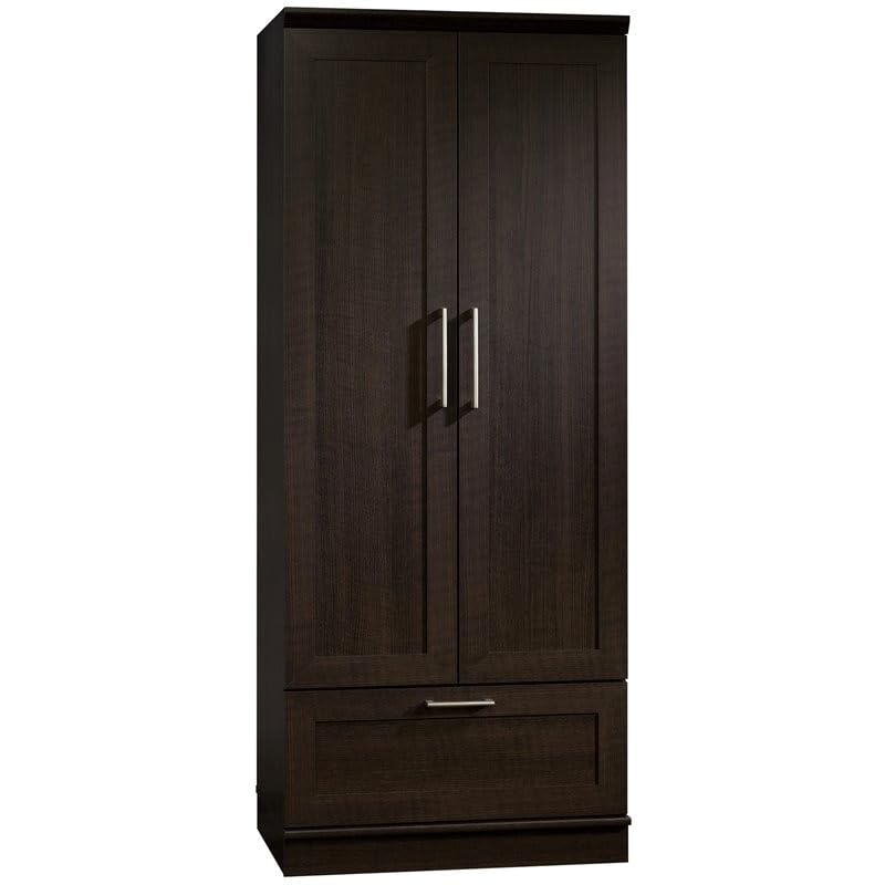 Wardrobe Armoire, Storage Cabinet with 1-Drawer and Garment Rod in Dakota