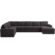 Modern Fabric Modular Sectional Sofa with Reversible Chaise in Gray
