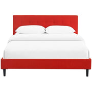 Hawthorne Collections Modern Fabric Upholstered Full Platform Bed in Atomic Red