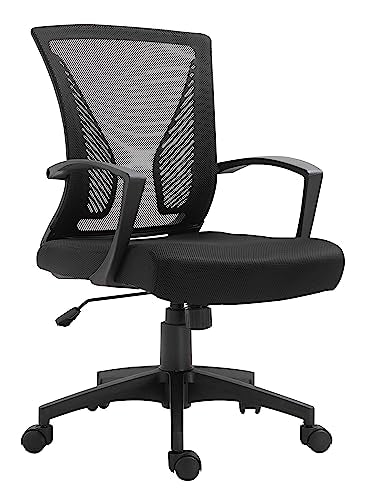 Lawrence Mesh Home Office Chair, Task Chair, Black, Black MESH