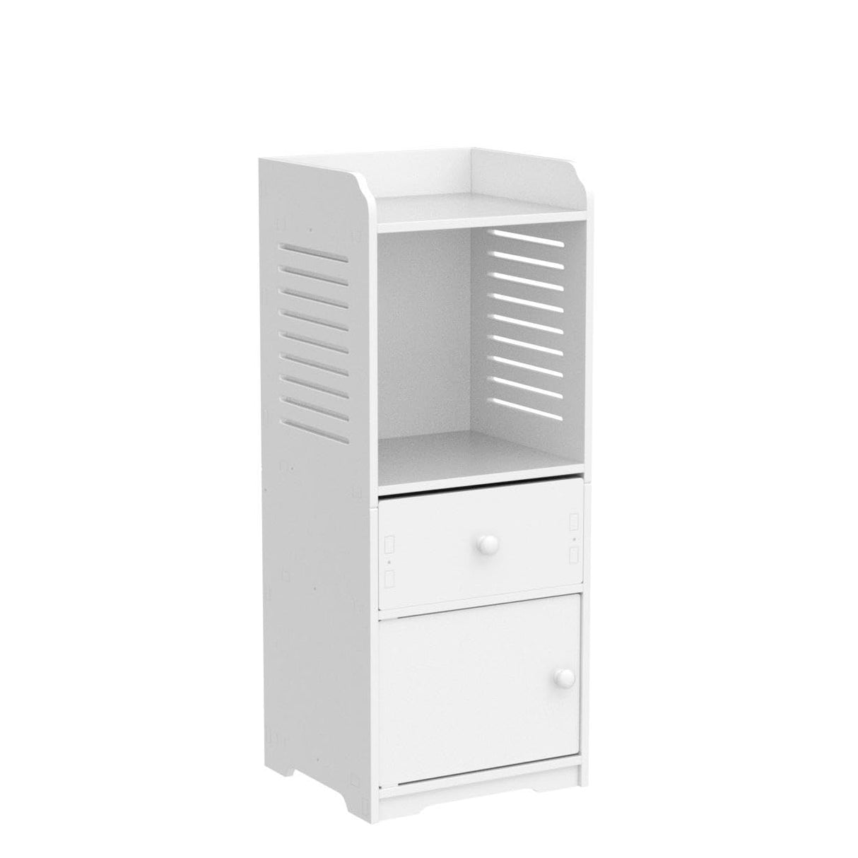 Storage Cabinet, Small Floor Bathroom Organizer Free Standing, Side Toilet Cabinet with Drawer and Door,