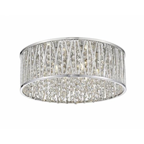 872CH-RF16 6 Light Flush Mount, Chrome