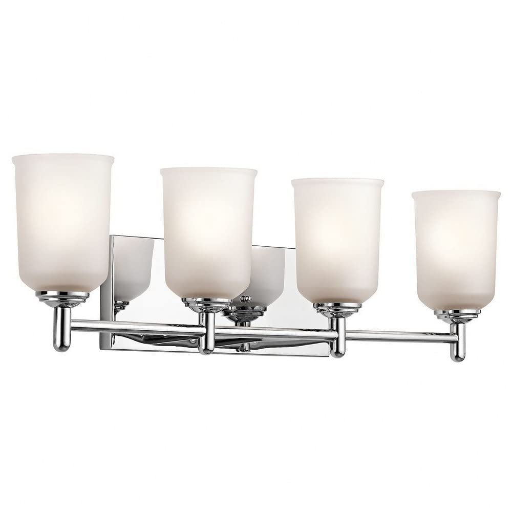 Shailene 29.5" 4 Light Vanity Light with Satin Etched Glass in Brushed Nickel