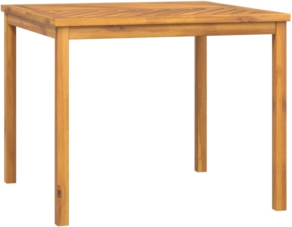 Square Acacia Wood Patio Dining Table - 35.4" Outdoor Garden Furniture