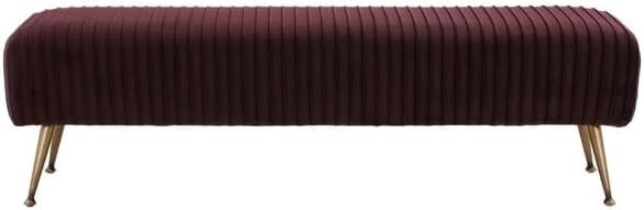 Collection Salome Giotto Shale and Antique Brass Velvet Bench