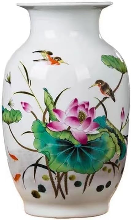 Home Decorative Flower Vase Chinese Ceramic Vase Home Art Vase Hand-Painted Red