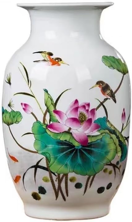 Home Decorative Flower Vase Chinese Ceramic Vase Home Art Vase Hand-Painted Red