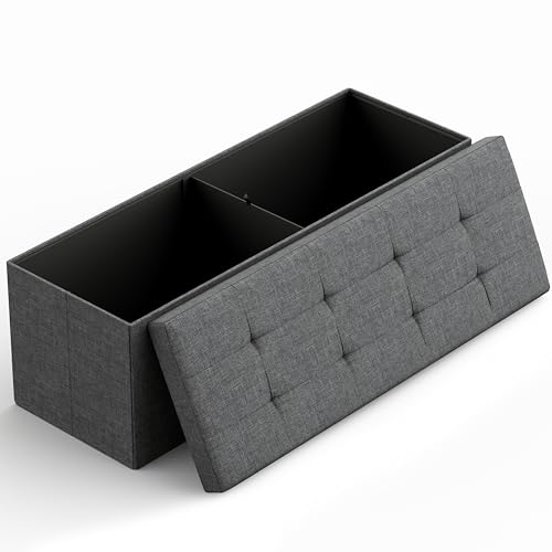 43" Folding Storage Ottoman Bench for Living Room