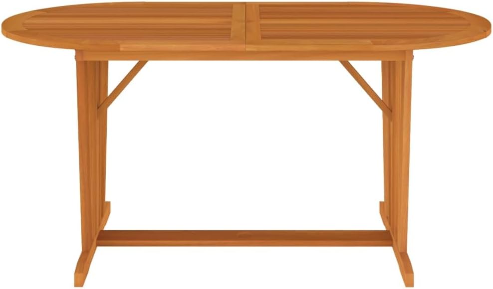 Farmhouse Outdoor Dining Table with Umbrella Hole - Solid Eucalyptus Wood